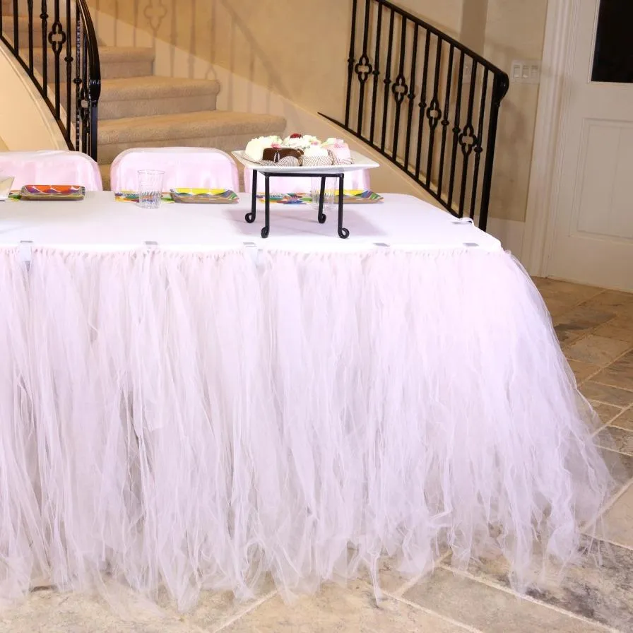 21 ft. Tulle Tutu Table Skirt (10 Colors)