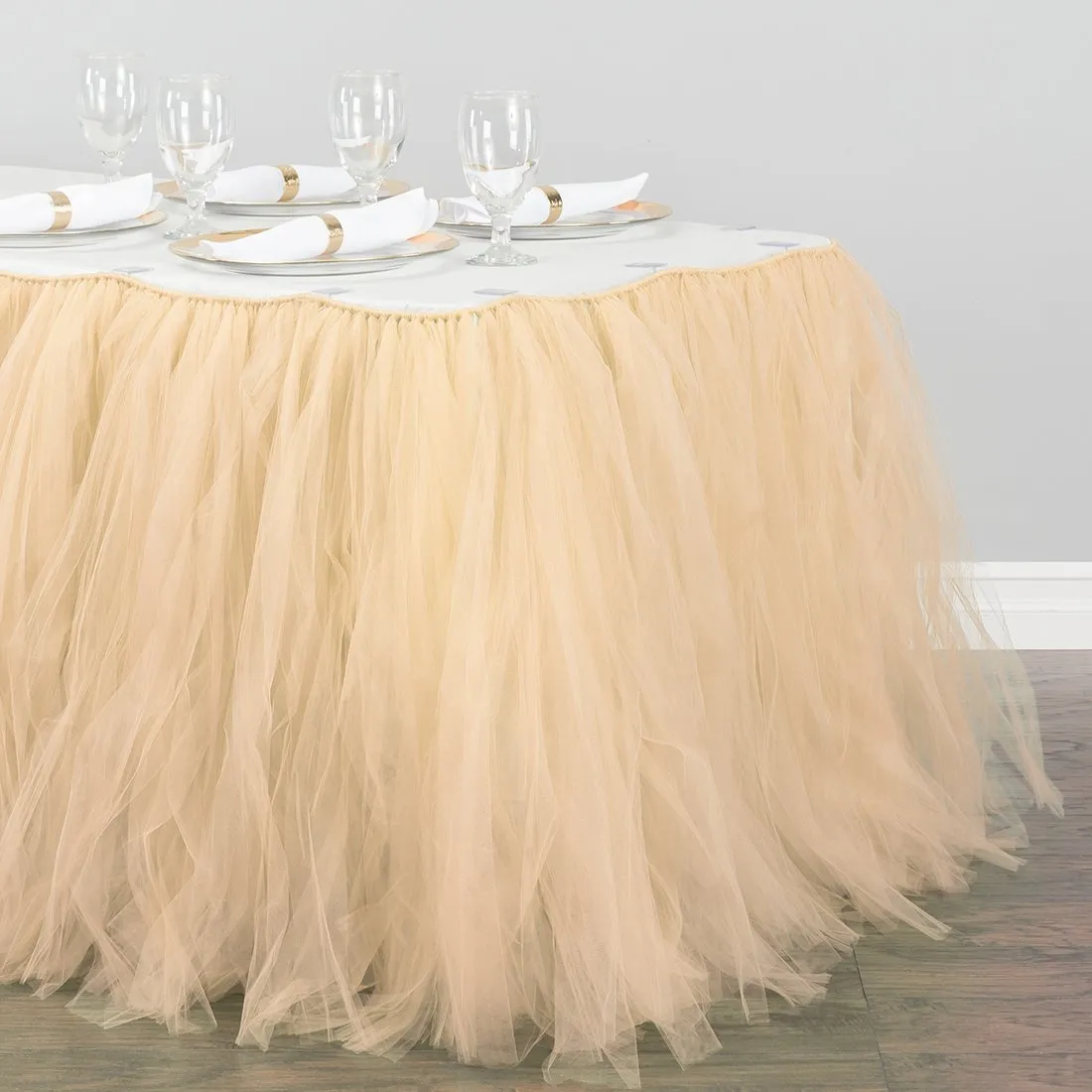 21 ft. Tulle Tutu Table Skirt (10 Colors)