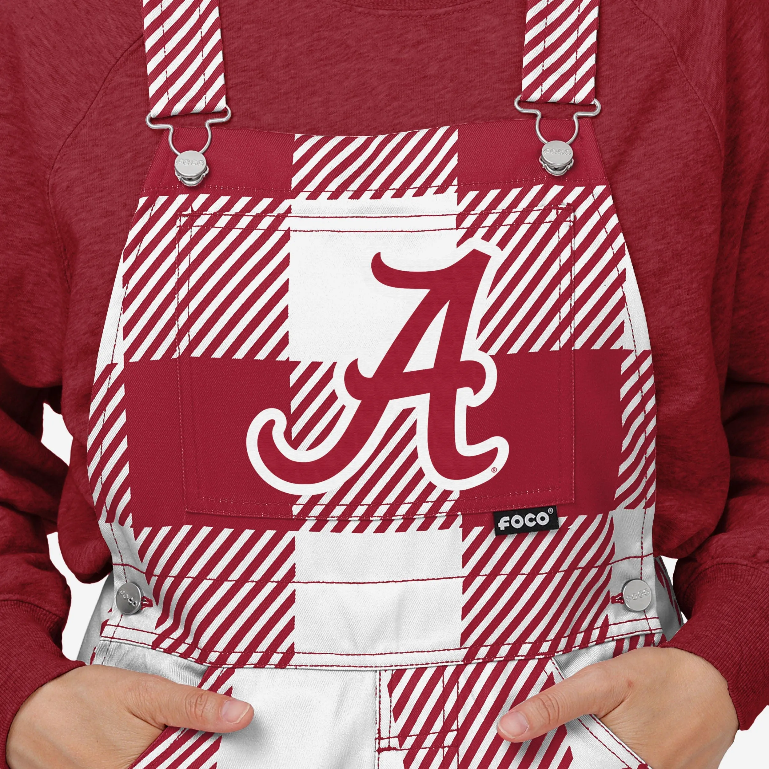 Alabama Crimson Tide Womens Plaid Bib Overalls