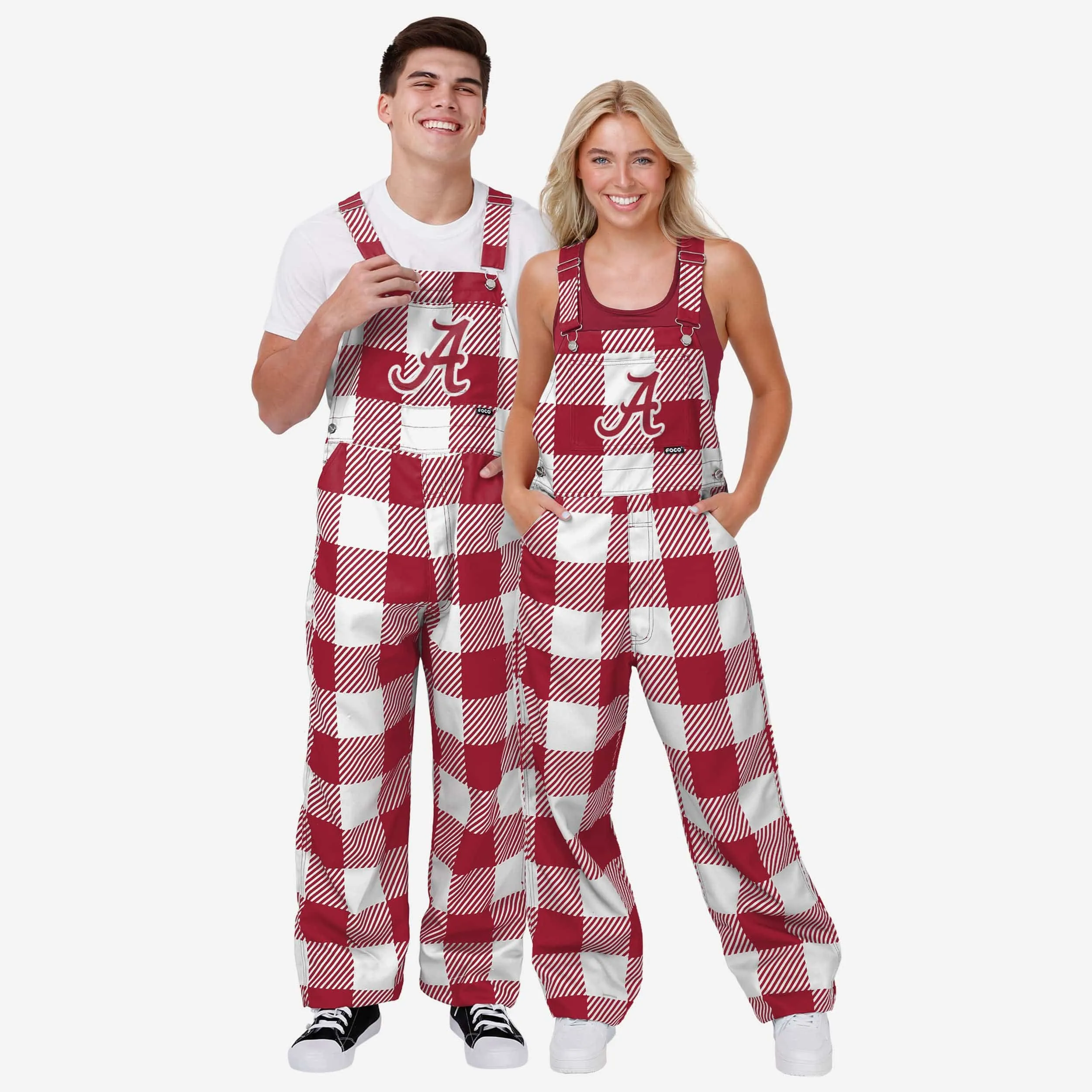 Alabama Crimson Tide Womens Plaid Bib Overalls