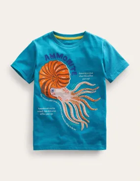 Animal Facts T-shirt-Persian Green Ammonite