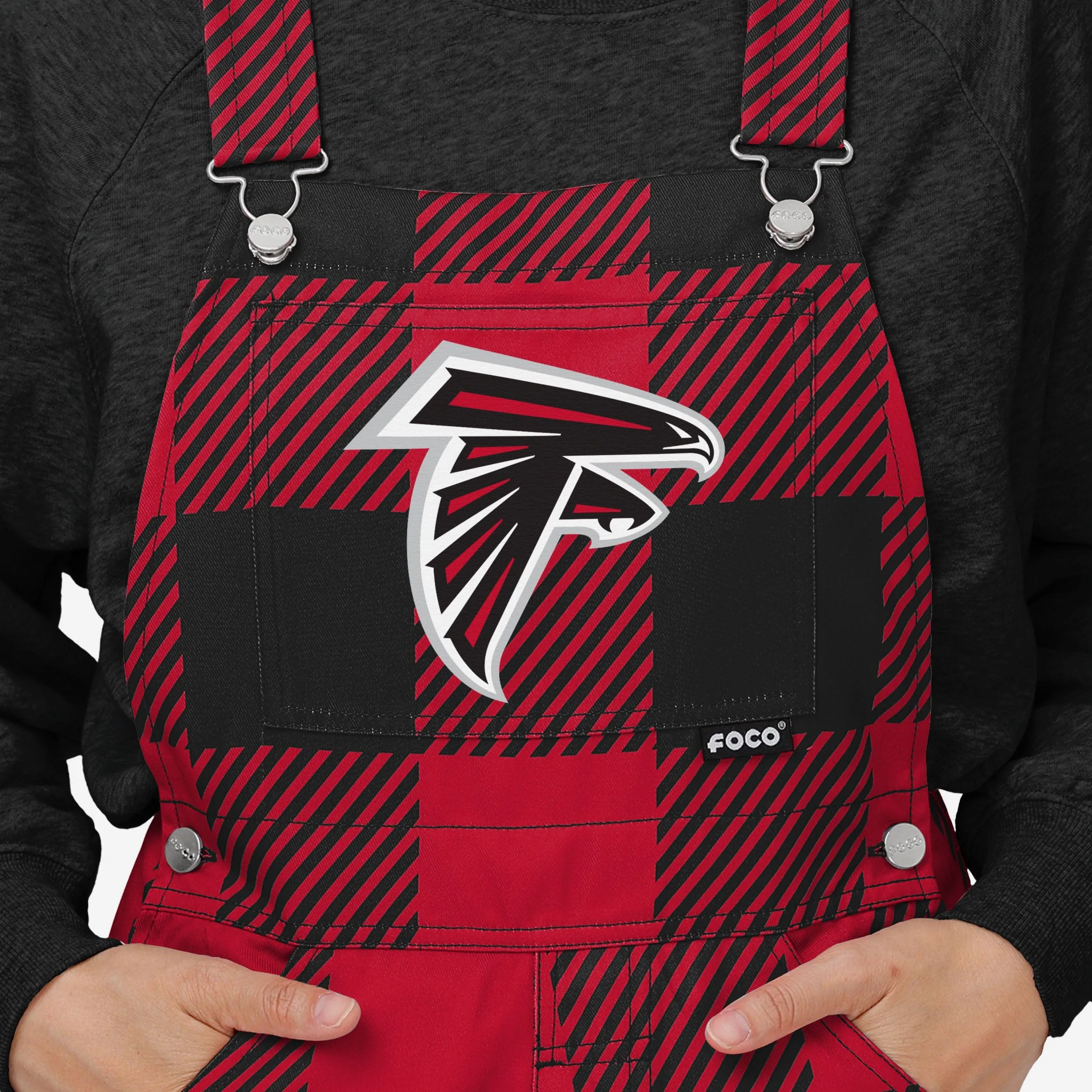 Atlanta Falcons Womens Plaid Bib Overalls