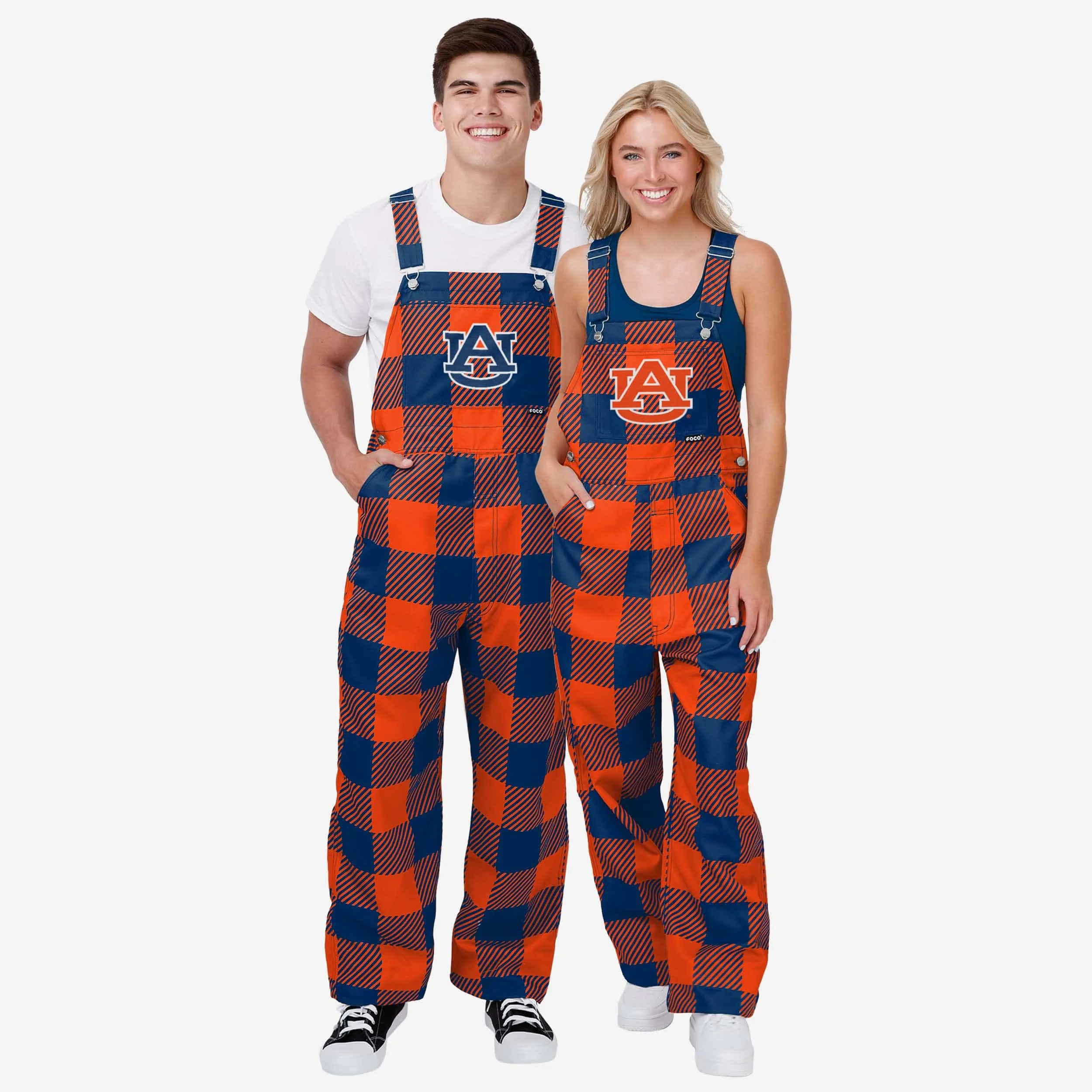 Auburn Tigers Womens Plaid Bib Overalls