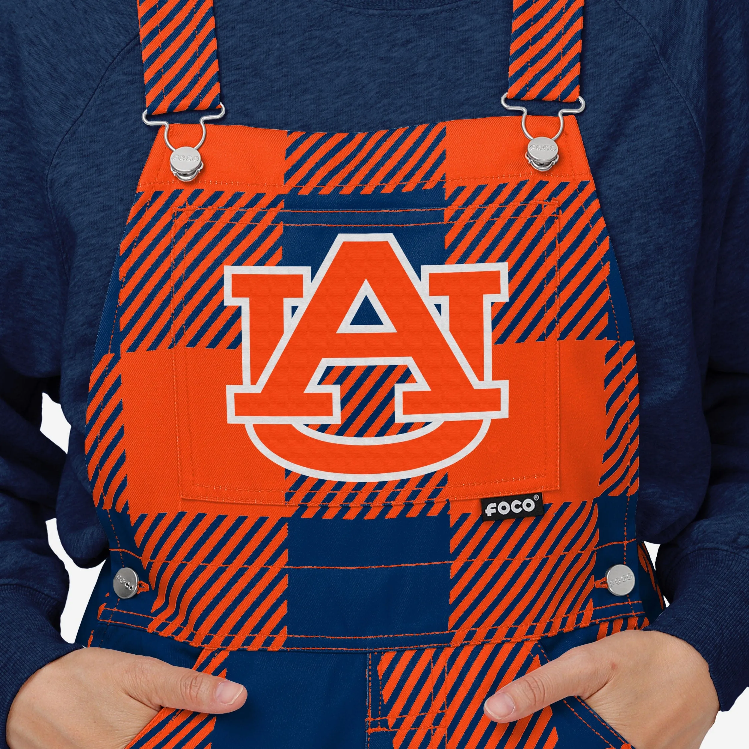 Auburn Tigers Womens Plaid Bib Overalls