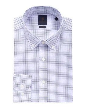 Blue Tattersall Check Button-down Easy-iron Shirt