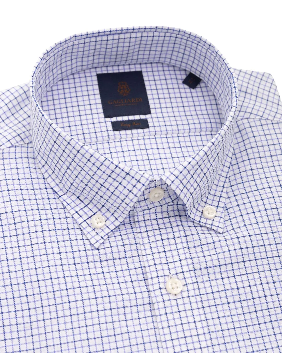 Blue Tattersall Check Button-down Easy-iron Shirt