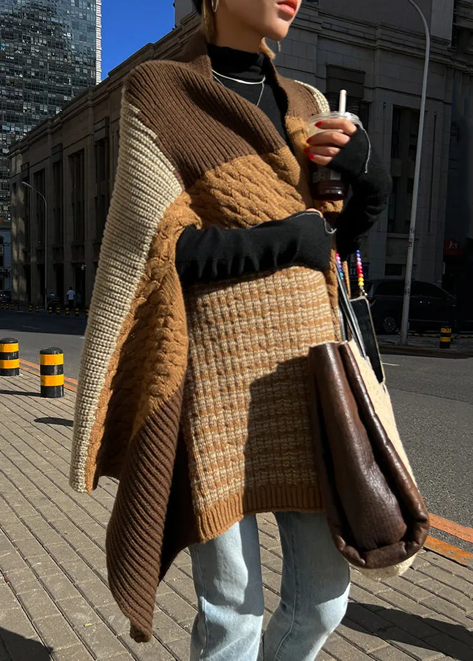 Brown Dual Use Warm Shoulder Scarf For Autumn And Winter RS051