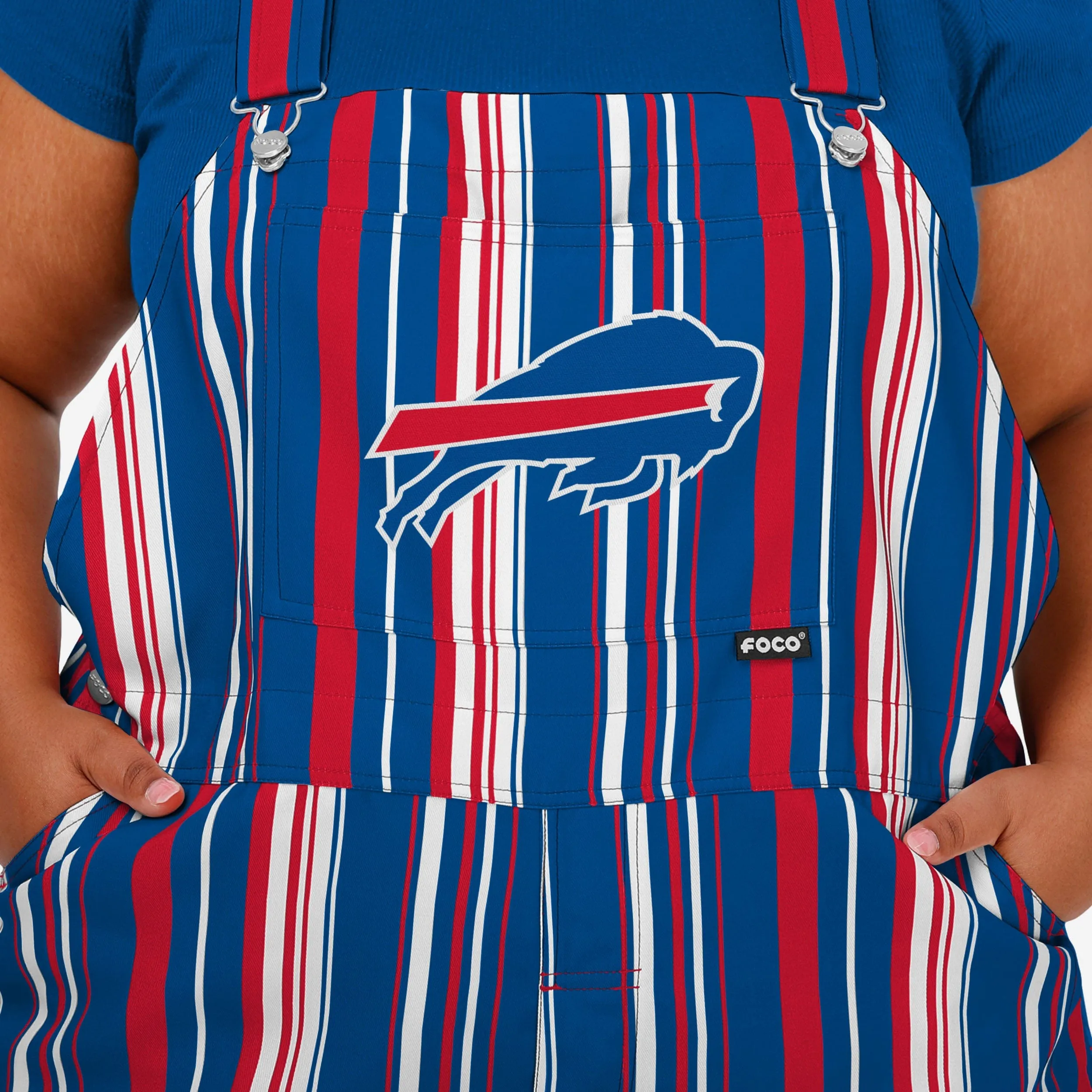 Buffalo Bills Womens Hyper Stripe Bib Overalls