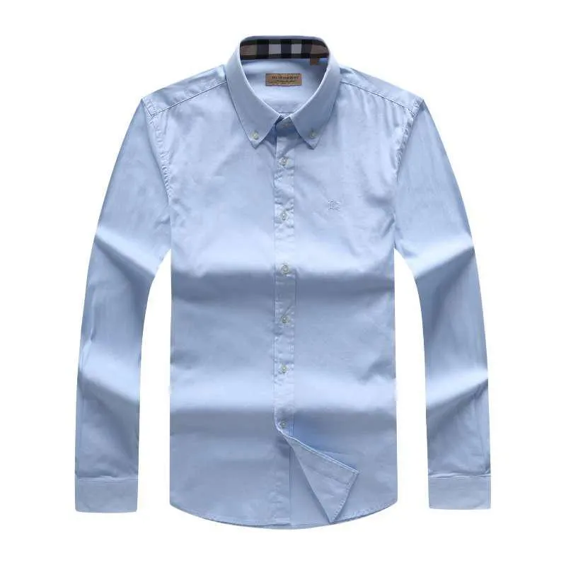 Burberry Sky Blue Custom Long sleeve Shirt