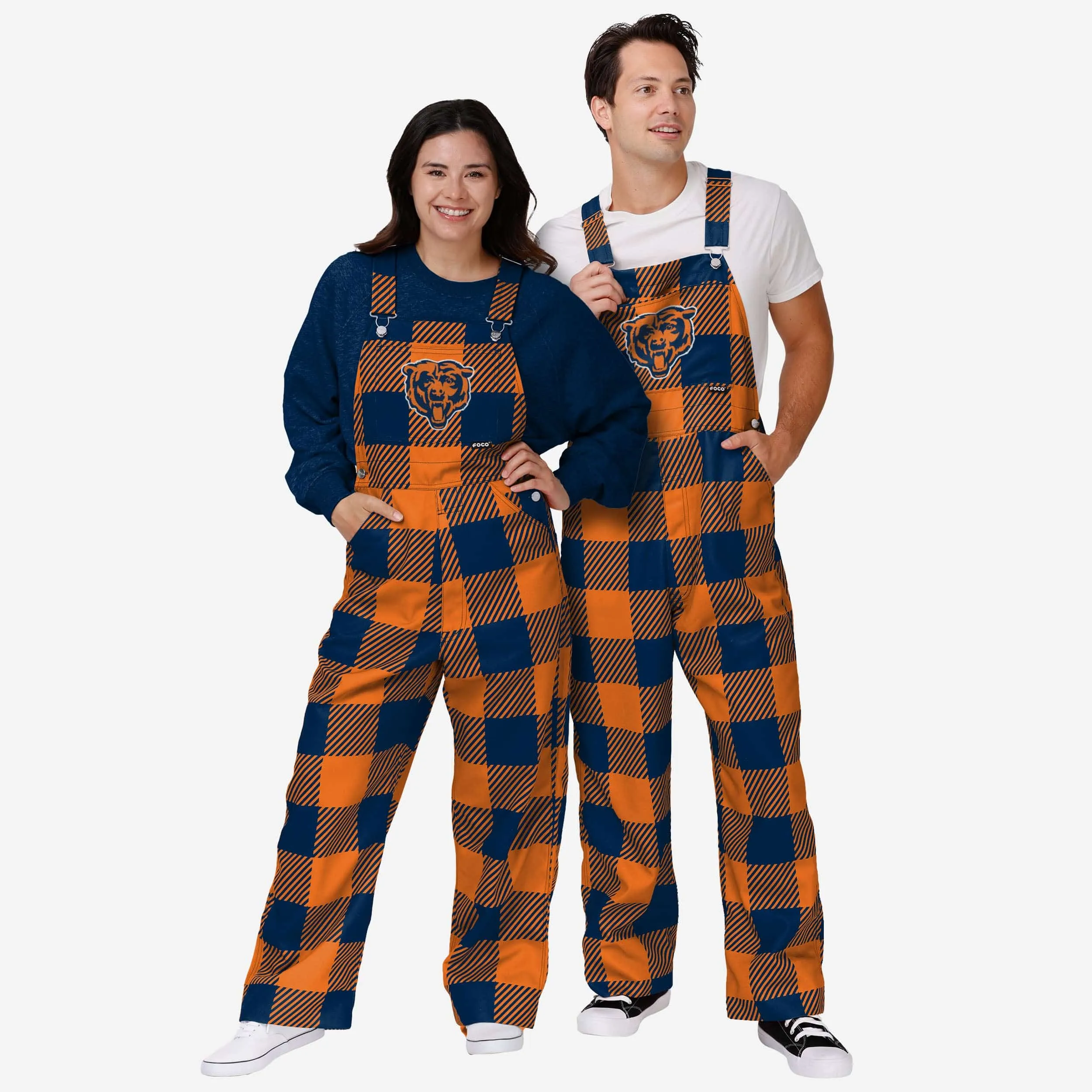 Chicago Bears Womens Plaid Bib Overalls