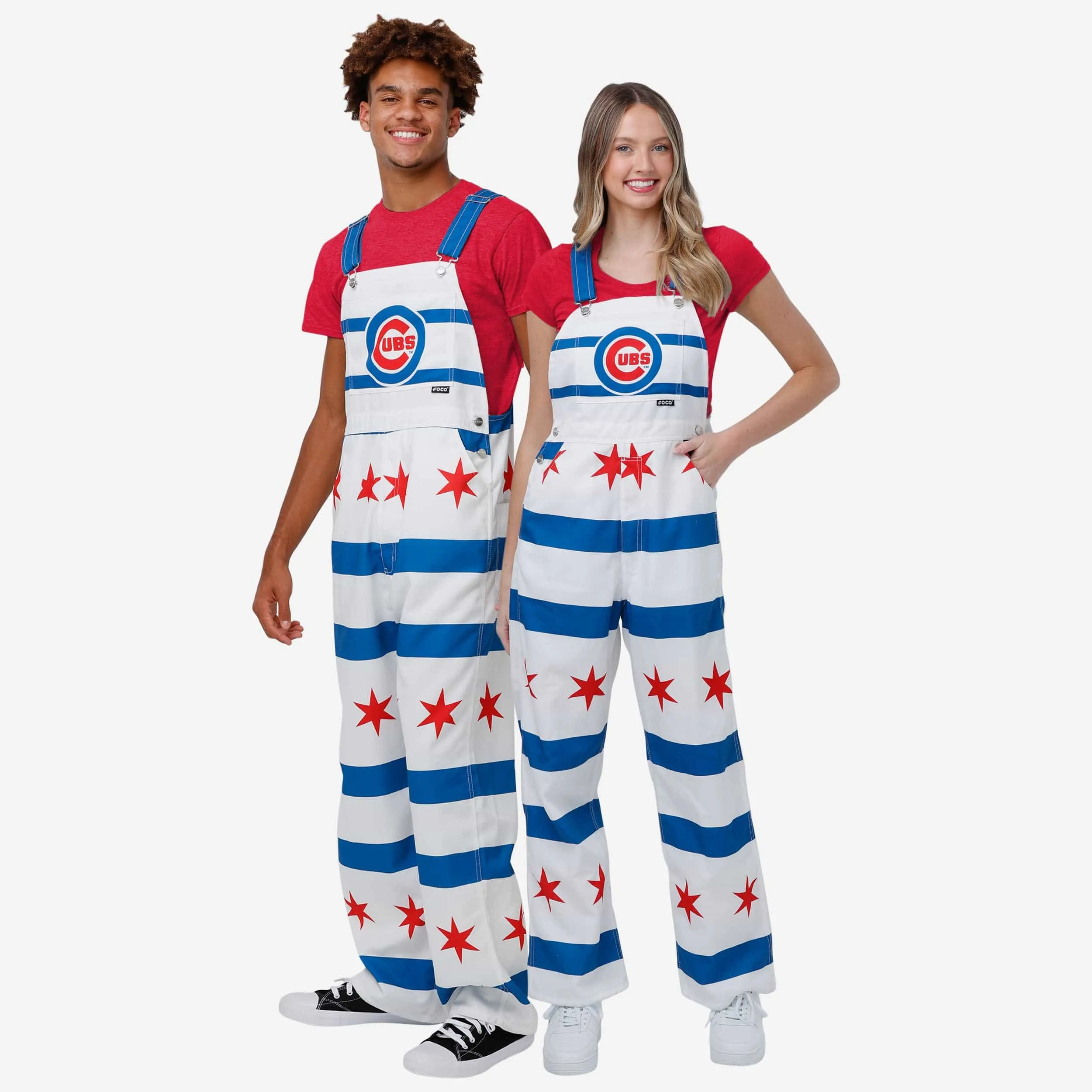 Chicago Cubs Womens Flag Thematic Bib Overalls