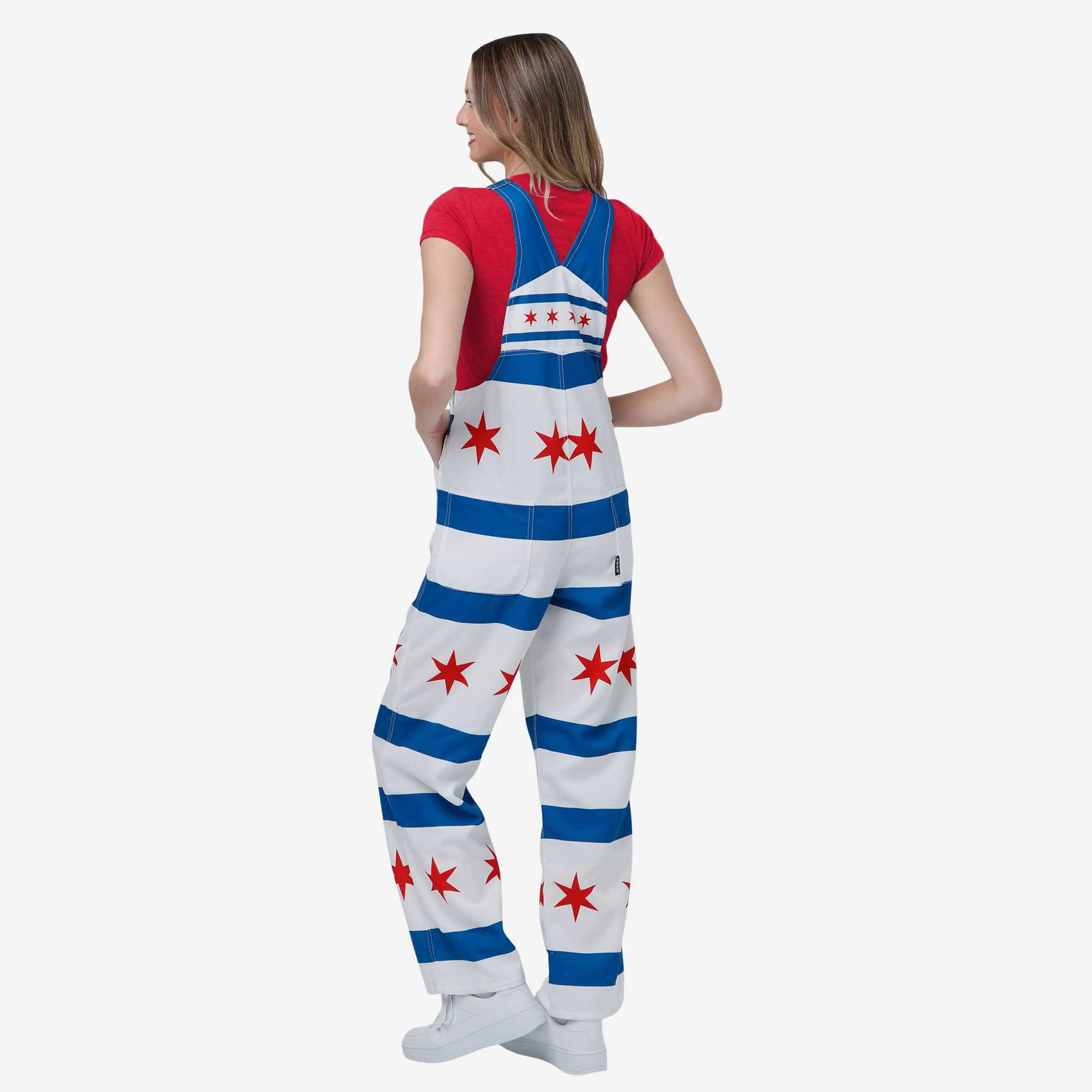 Chicago Cubs Womens Flag Thematic Bib Overalls