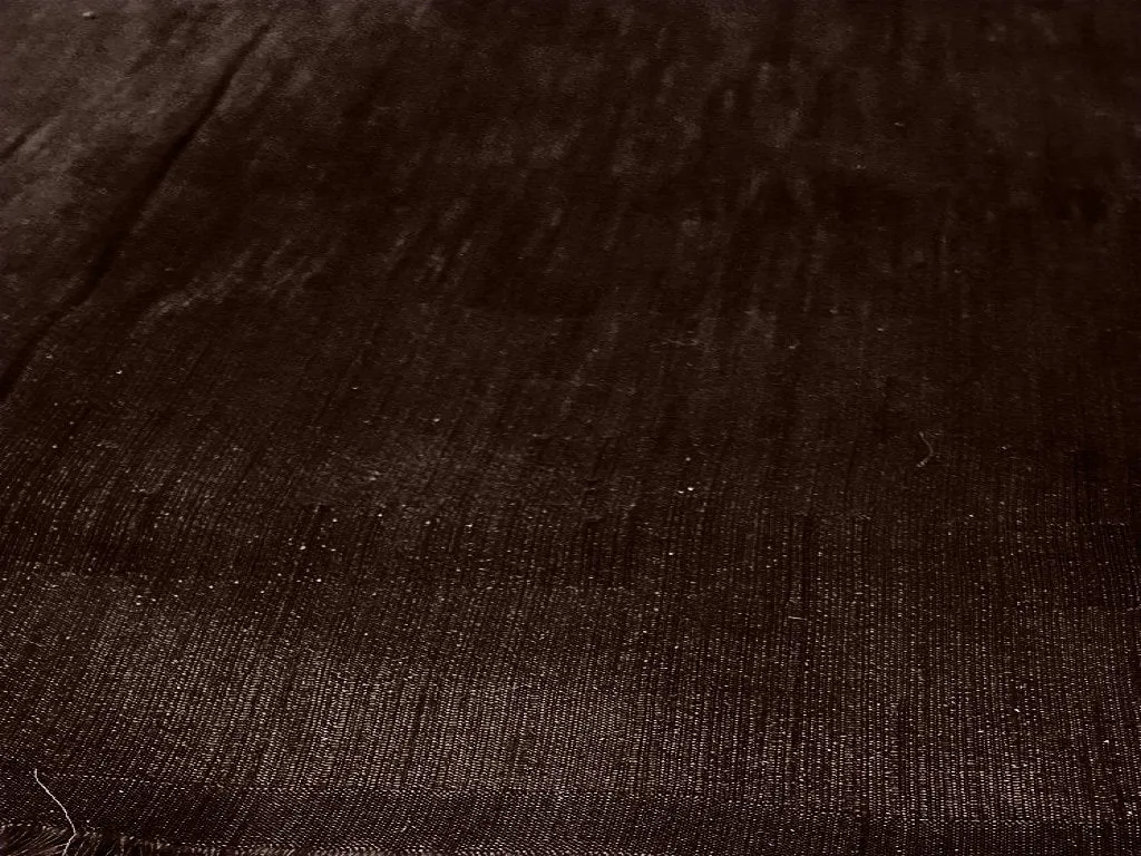 Chocolate Brown Plain Bangalore Raw Silk Fabric