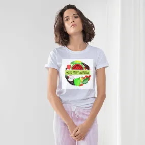 Comfortable Fruits And Vegetables Design Women's Long Pant Pyjama Set