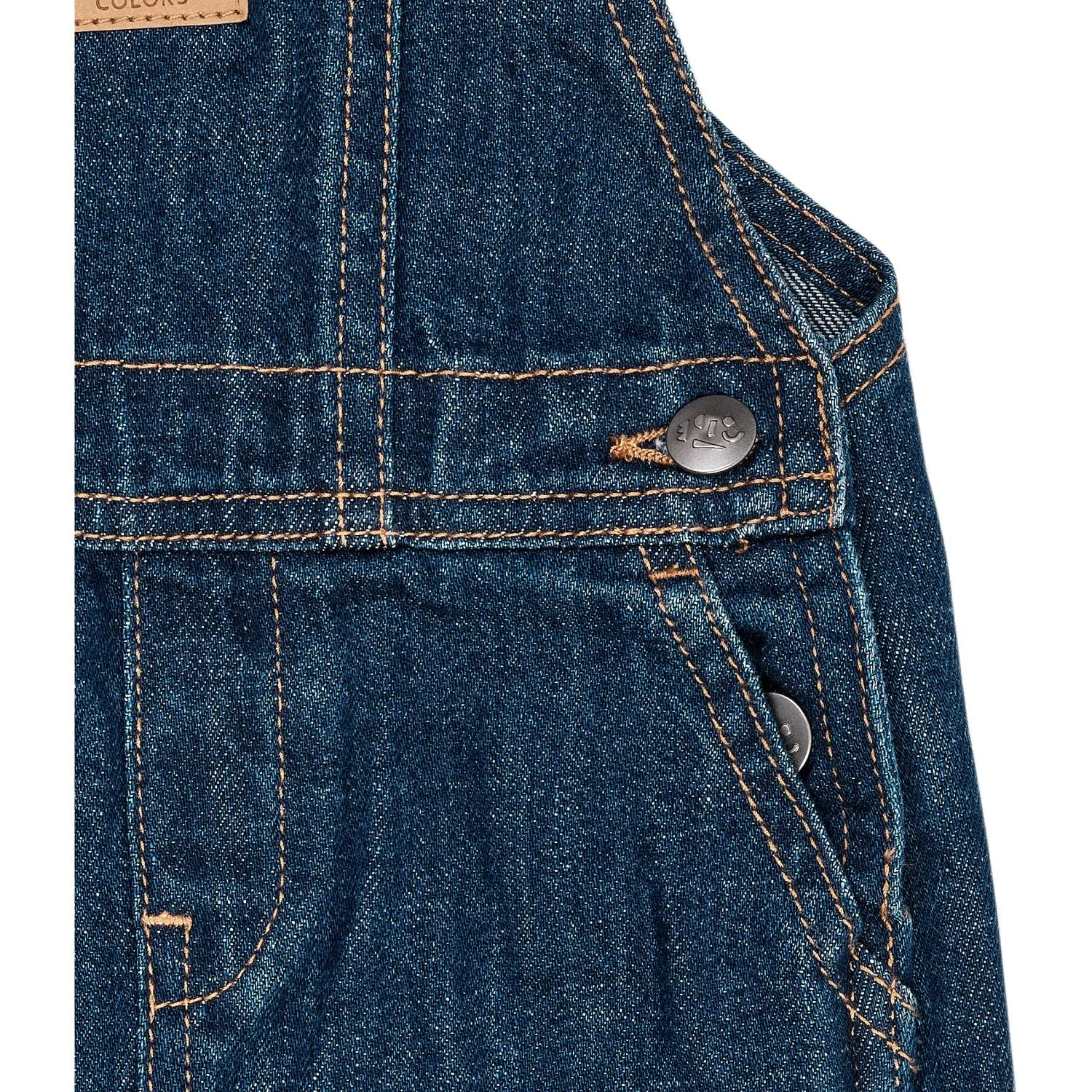 Copenhagen Colors Dark Indigo Blue Washed Organic Baby Overalls