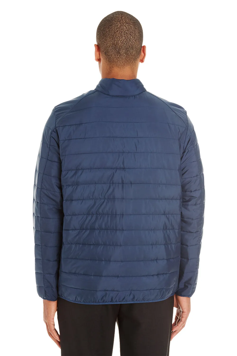 Core 365 Mens Prevail Packable Puffer Water Resistant Full Zip Jacket - Classic Navy Blue