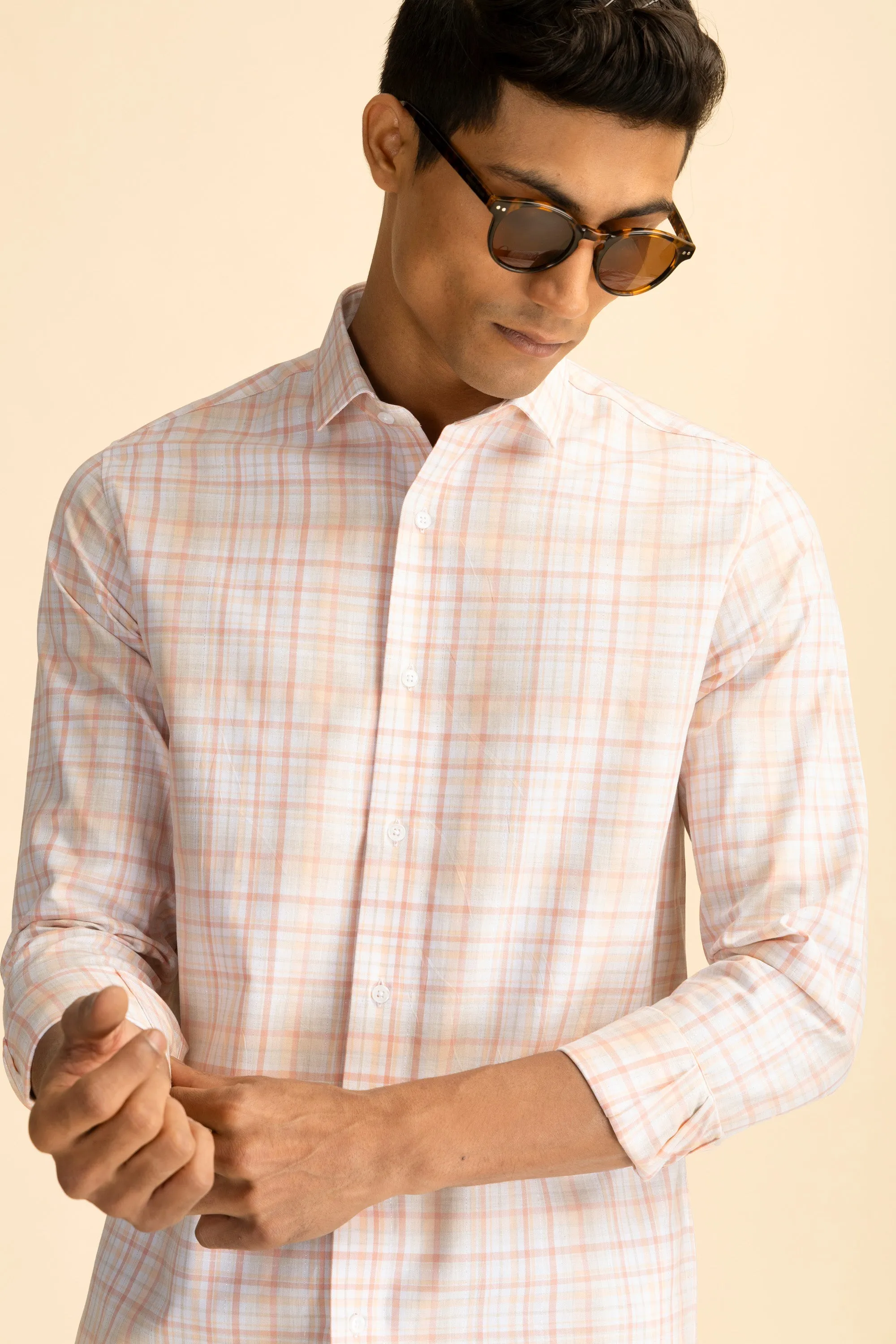 Crosby Peach Check Shirt