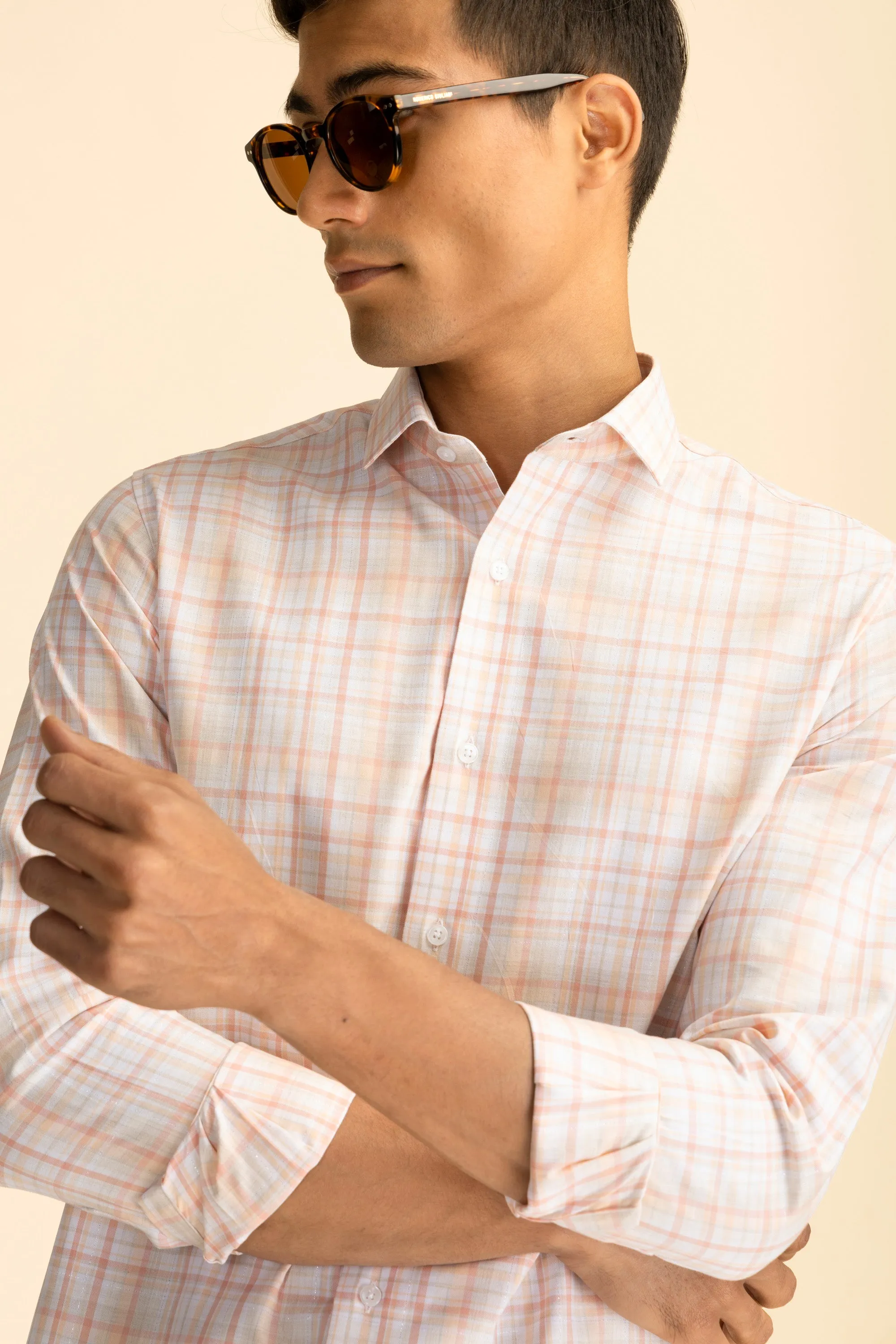 Crosby Peach Check Shirt