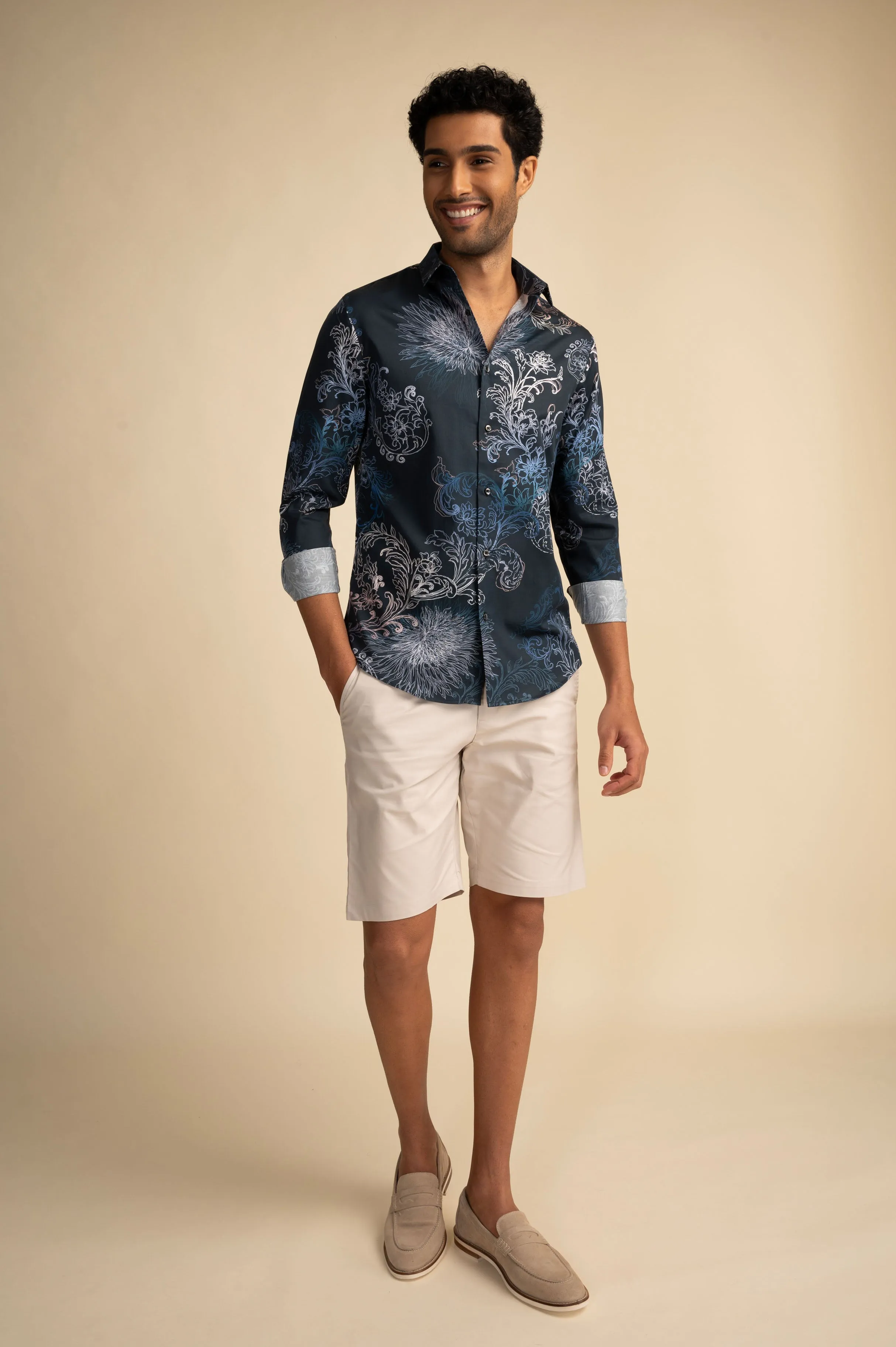 Damask Navy Shirt EOSS