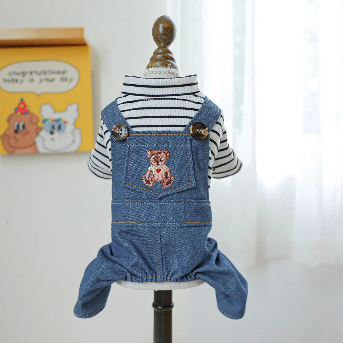 Dog Clothes | Autumn and Winter Corduroy Good Friends Overalls | Pet Clothing Collection