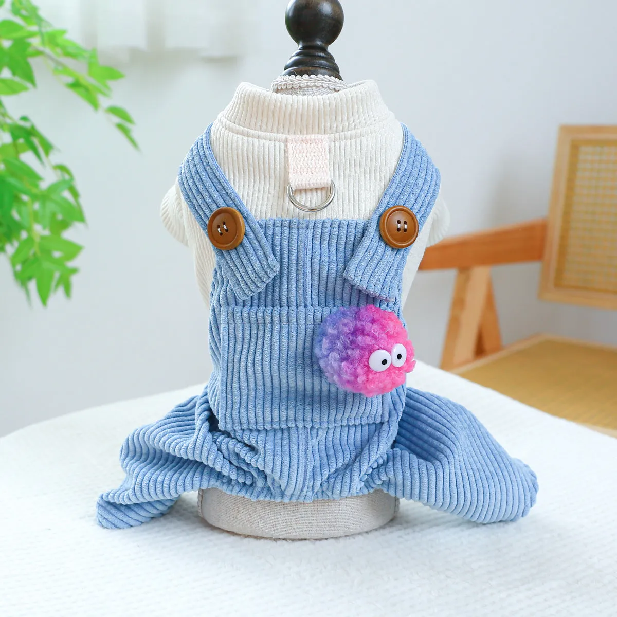 Dog Clothes | Autumn and Winter Corduroy Good Friends Overalls | Pet Clothing Collection