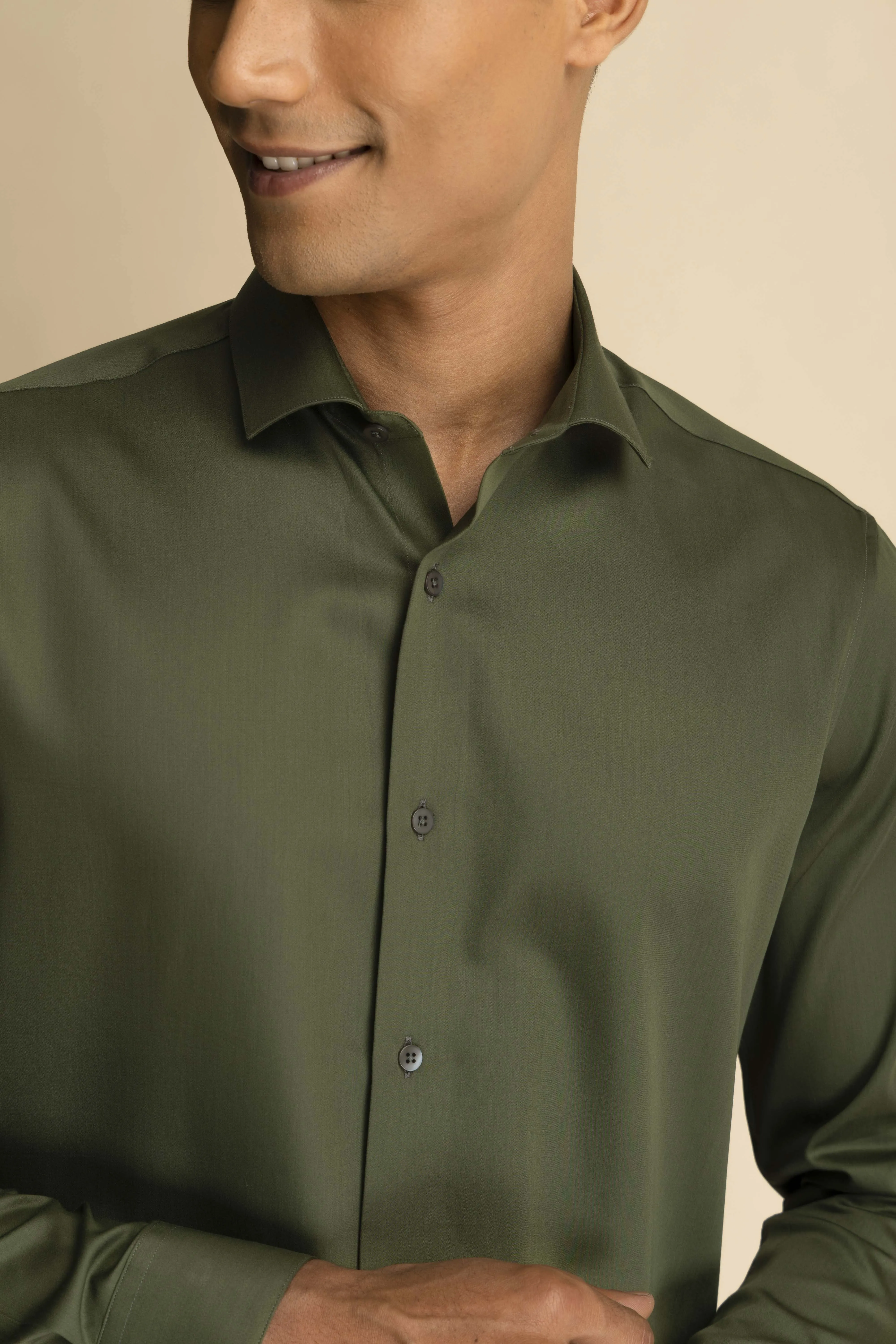 Forest Green Sateen Shirt