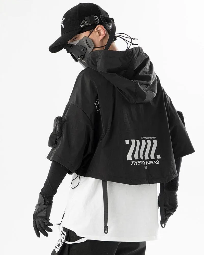 Functional Hooded Short Black Cape