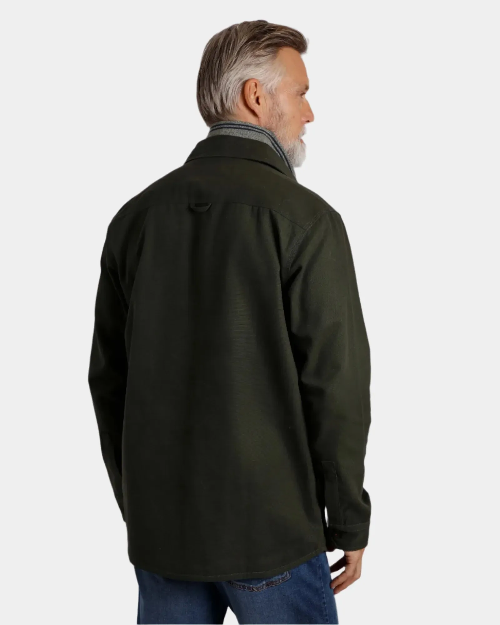 Garston Fir Green Organic Cotton Lined Utility Overshirt