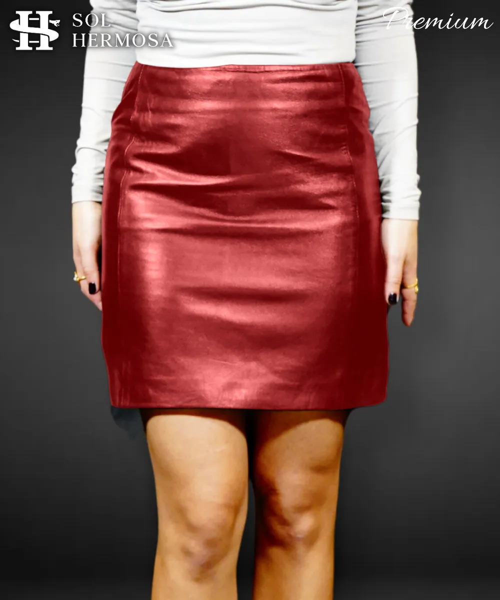 Genuine Leather Skirt For Women