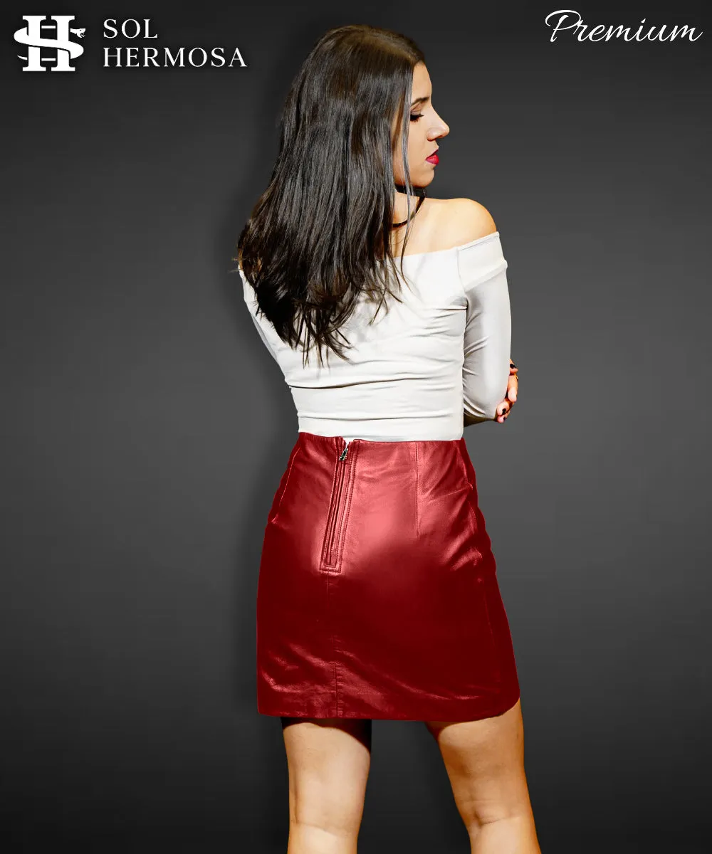 Genuine Leather Skirt For Women