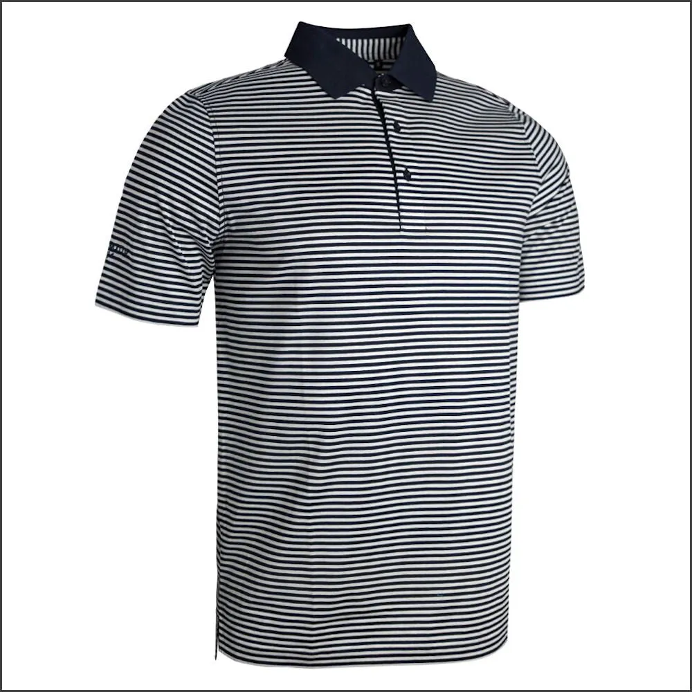 Glenmuir Letham Striped Mercerised Polo Shirt--