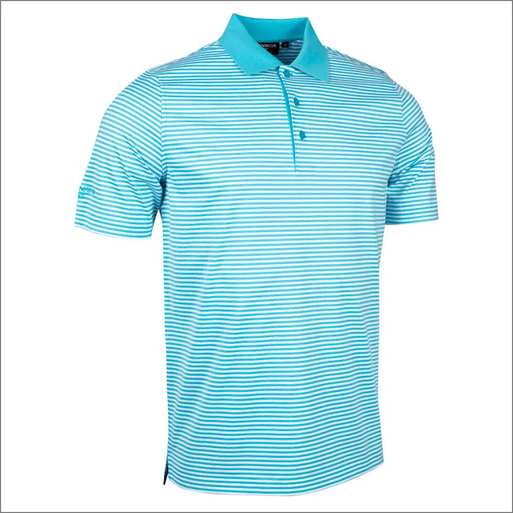 Glenmuir Letham Striped Mercerised Polo Shirt--