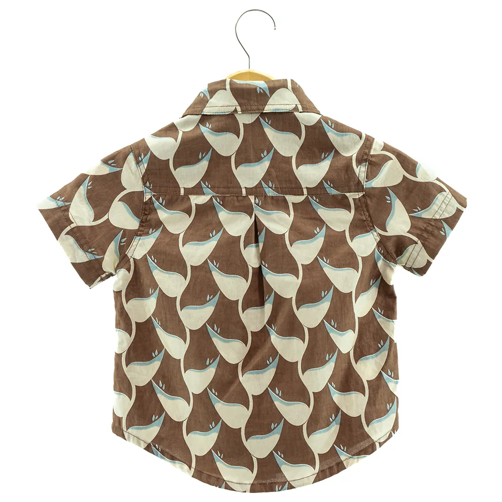 Heliconia Cocoa Button Down Scrappy Shirt, 4 Sizes - SALE CLOTHING & KIDS