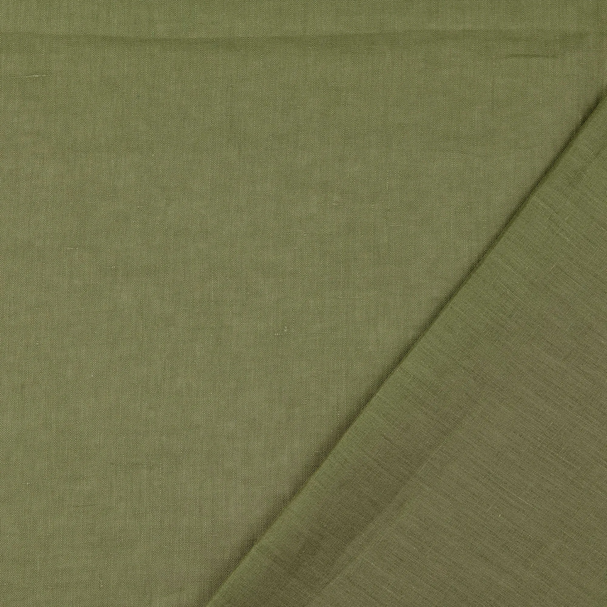 Khaki Pure Fine Linen Fabric