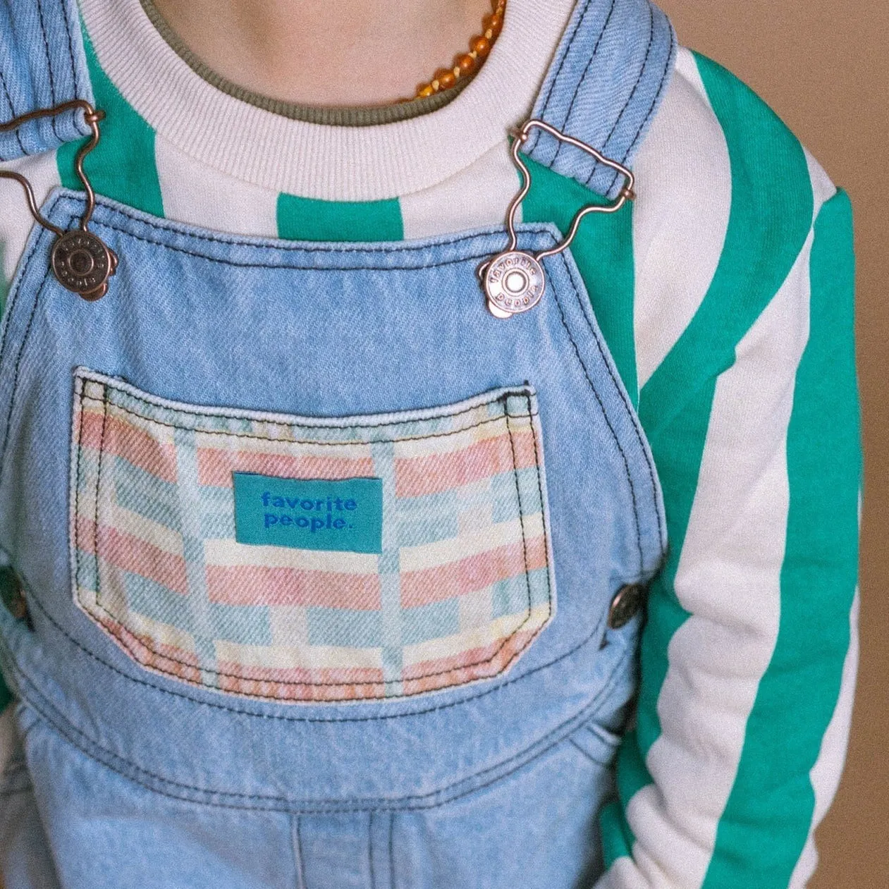 Kids 'Gruffalo' Dungarees (Denim & Check)