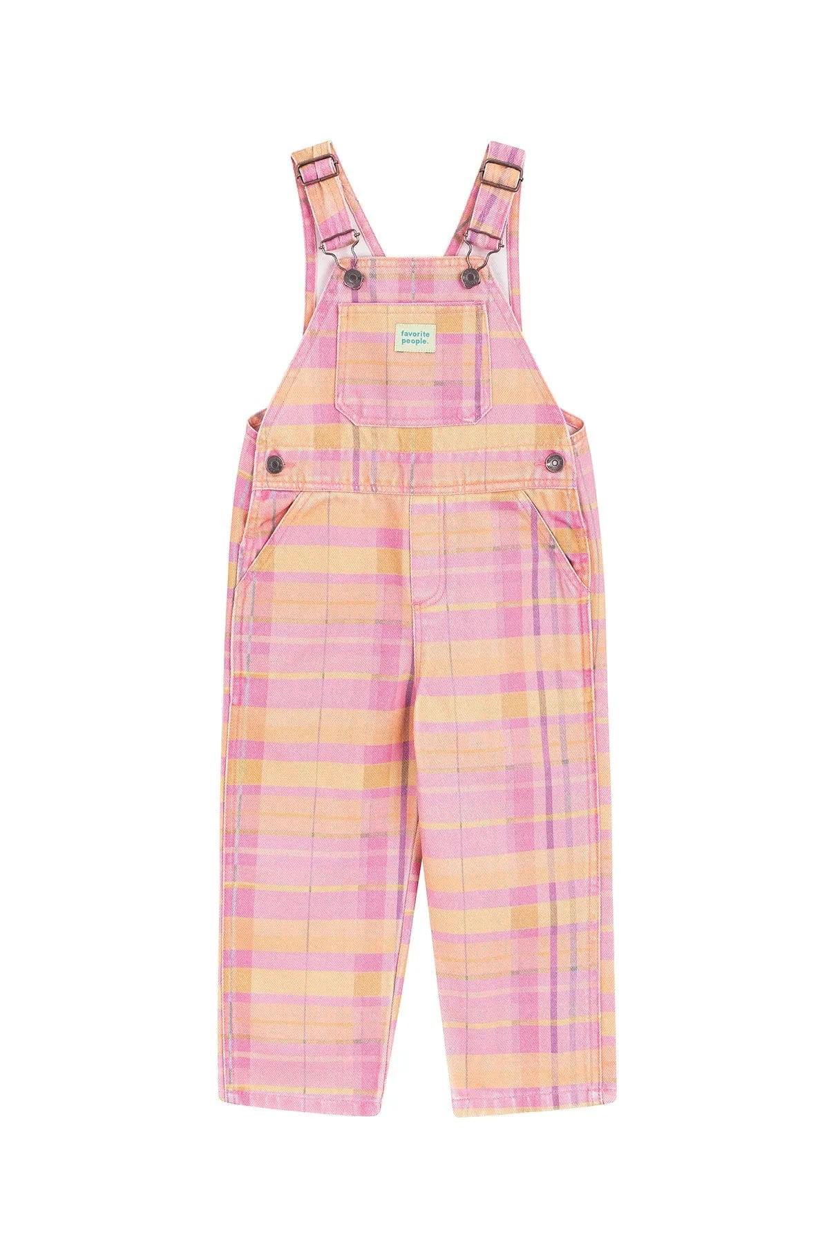 Kids 'Madeline' Dungarees (Pink & Orange Check)