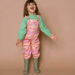 Kids 'Madeline' Dungarees (Pink & Orange Check)