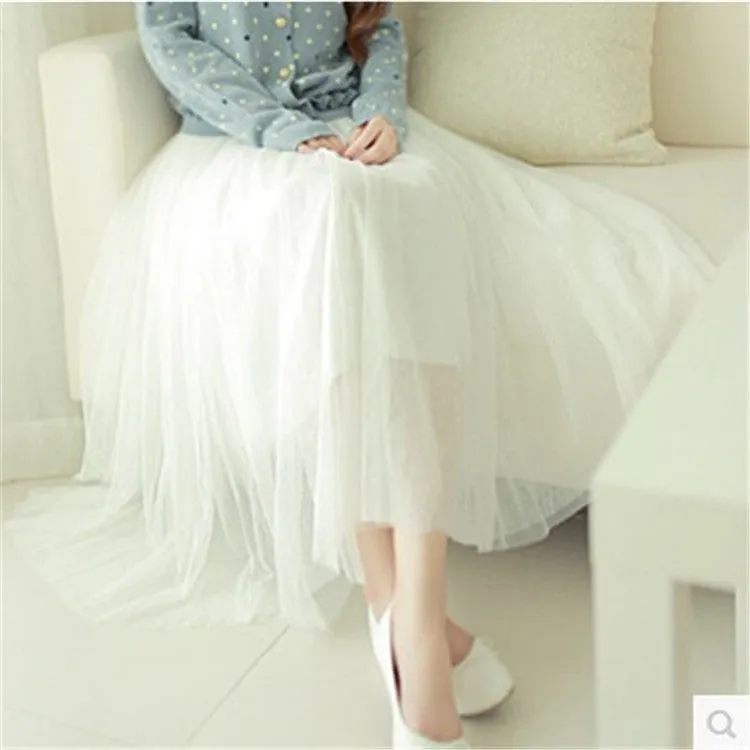 Korean Flare Mesh Flare Skirt Summer Pleated Slim Look Skirt