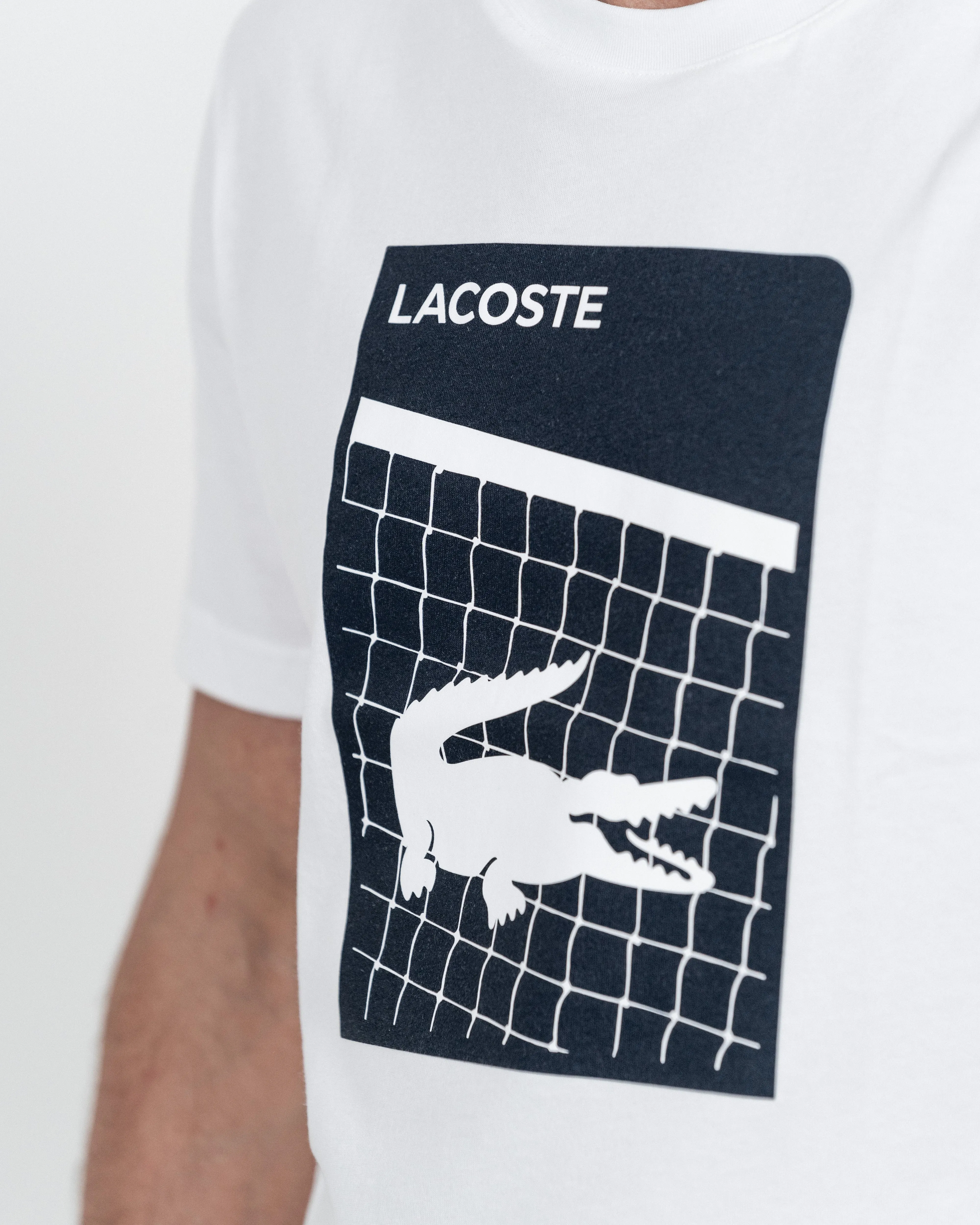 Lacoste Herre T-shirt Hvid Med Print