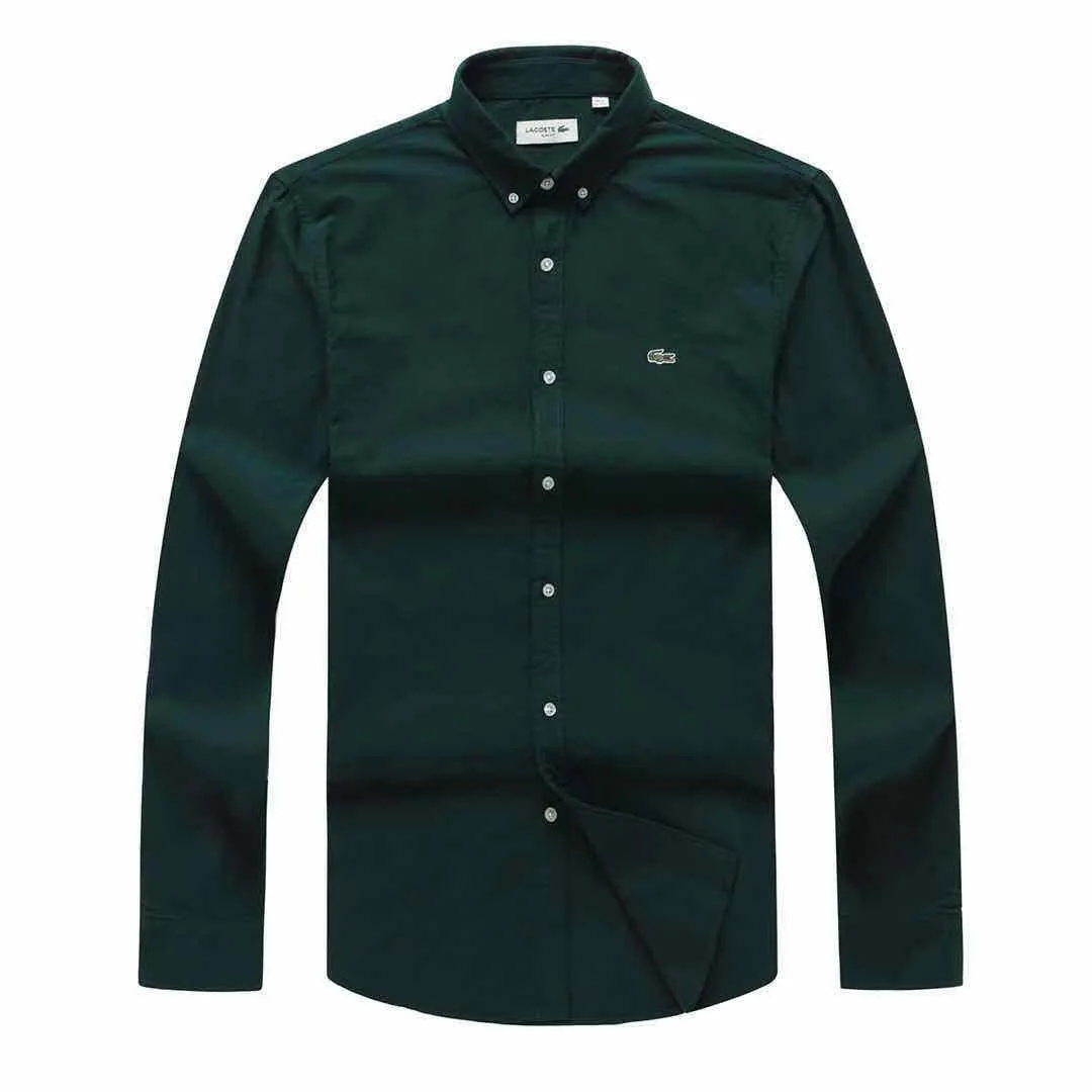 Lacoste Men's Slim Fit Soft Cotton Long Sleeved Shirt- Green