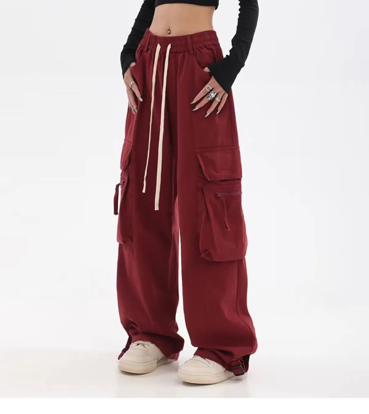 Leah Casual Wide Leg Cargo Pants