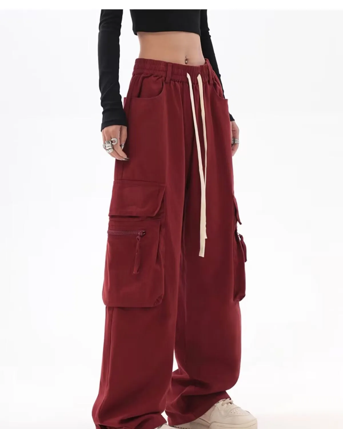 Leah Casual Wide Leg Cargo Pants