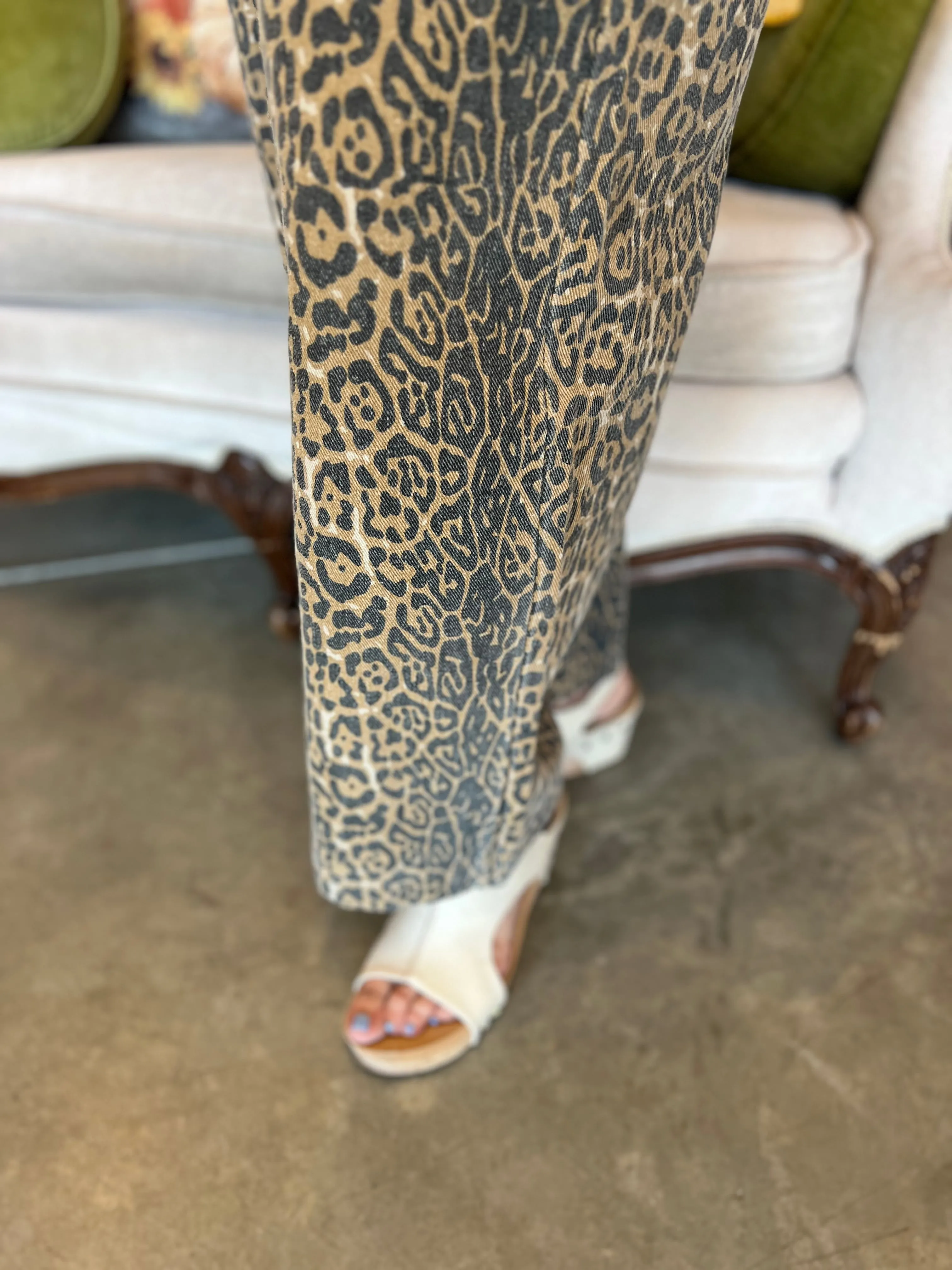 Leopard Twill Pants