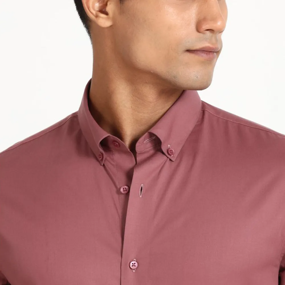 Light Maroon Poplin Solid Shirt