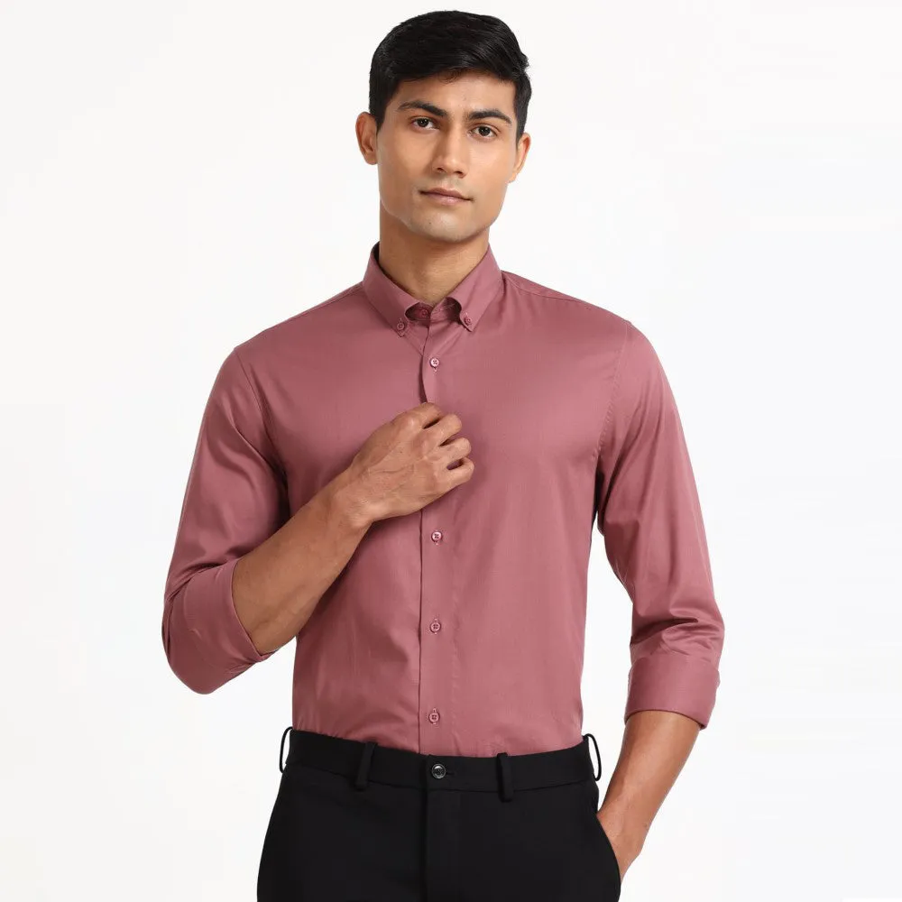 Light Maroon Poplin Solid Shirt