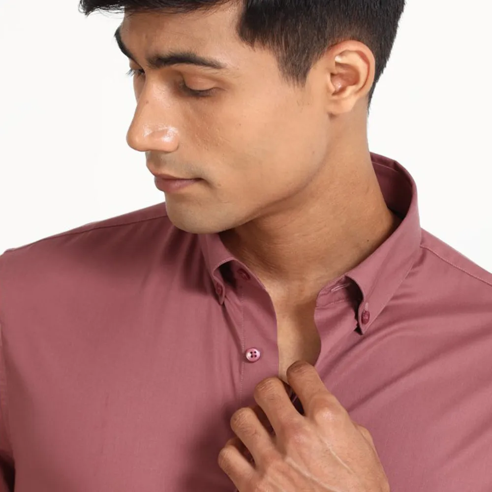 Light Maroon Poplin Solid Shirt