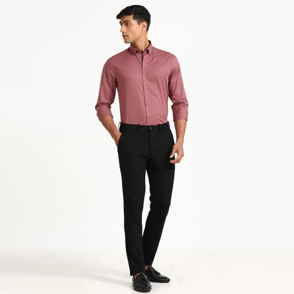 Light Maroon Poplin Solid Shirt