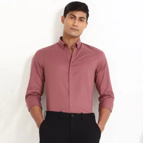 Light Maroon Poplin Solid Shirt