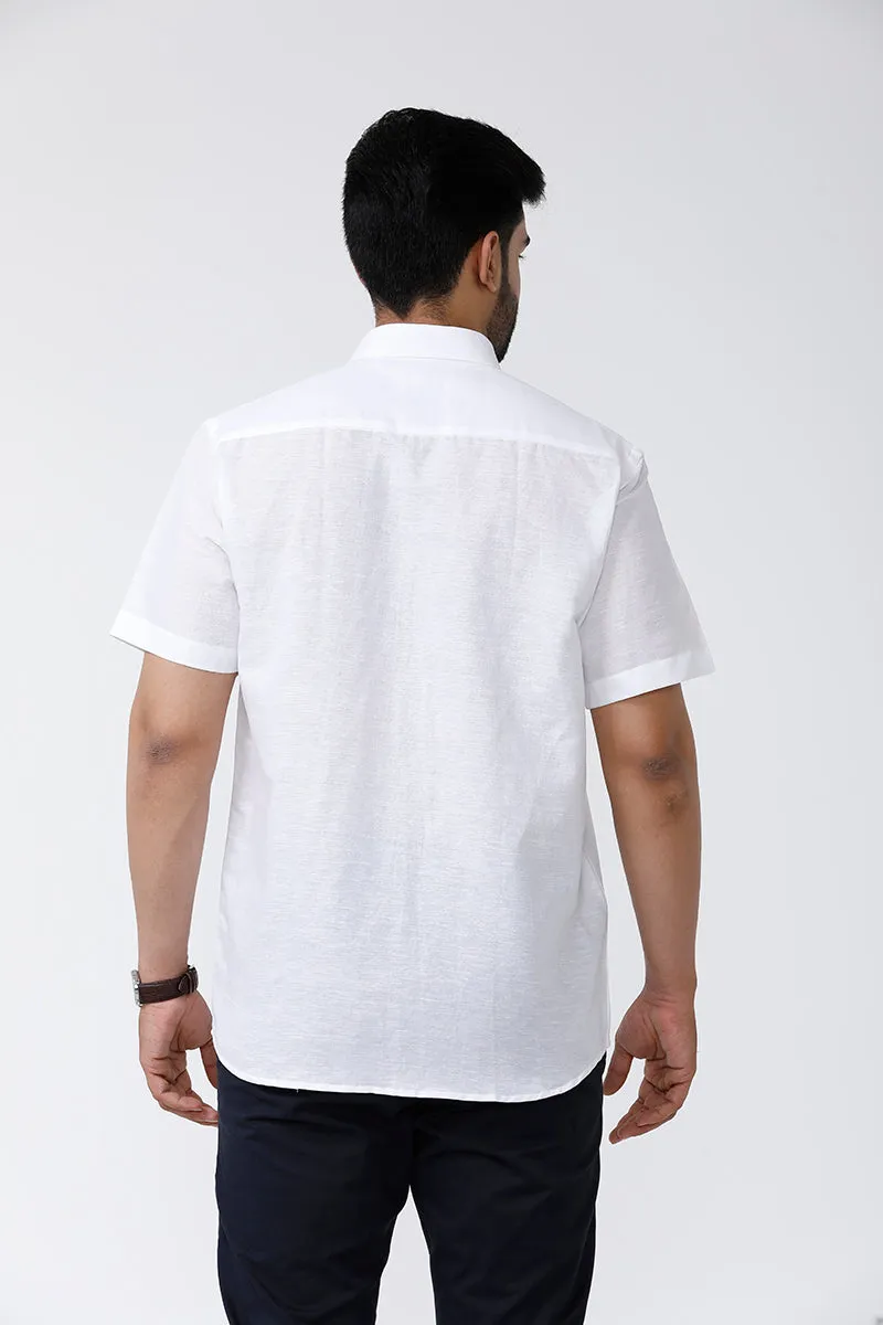 Linen Classic - Linen Cotton White Shirts For Men | Uathayam