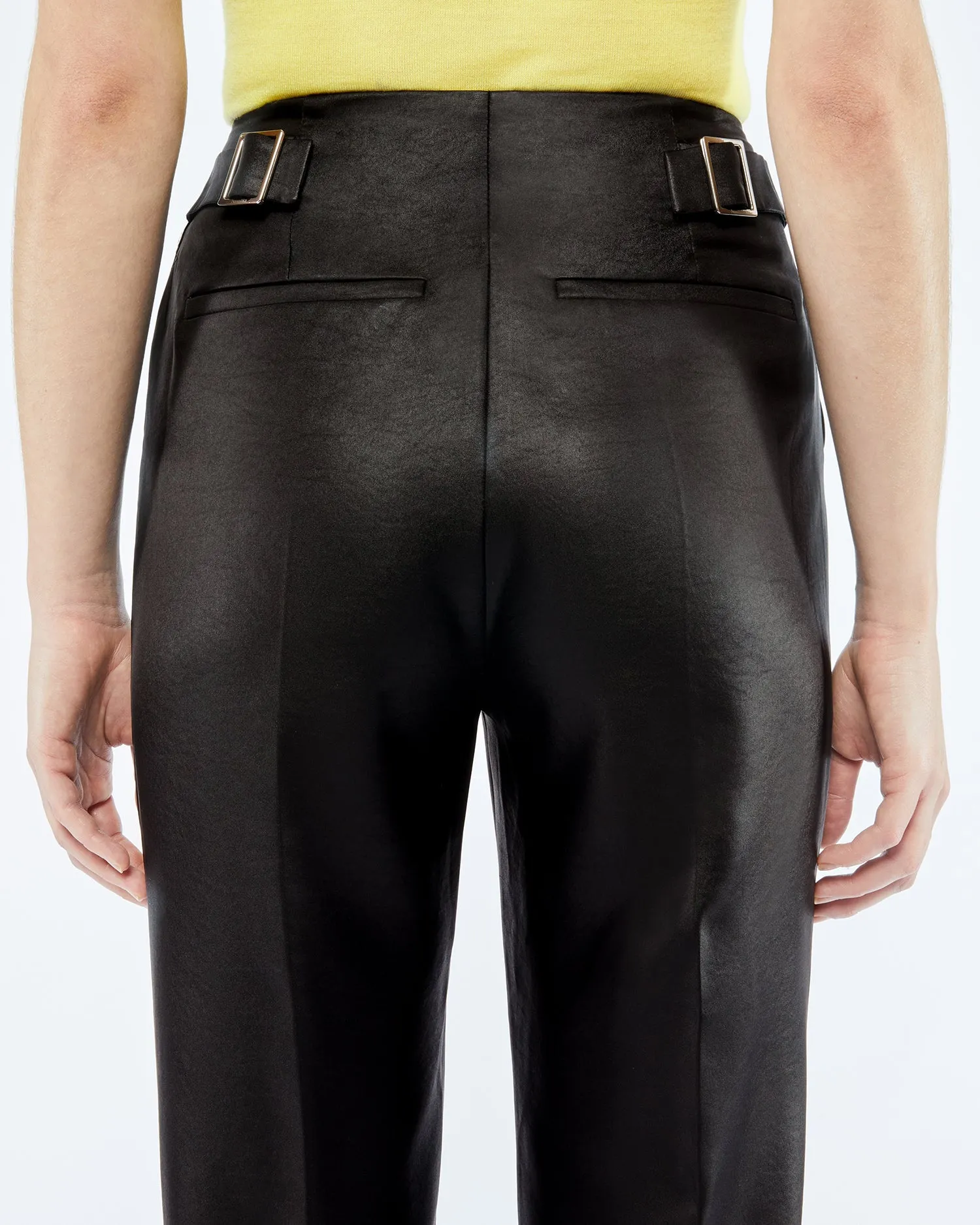 Maurie - Sale Tailored Satin Pants - Black